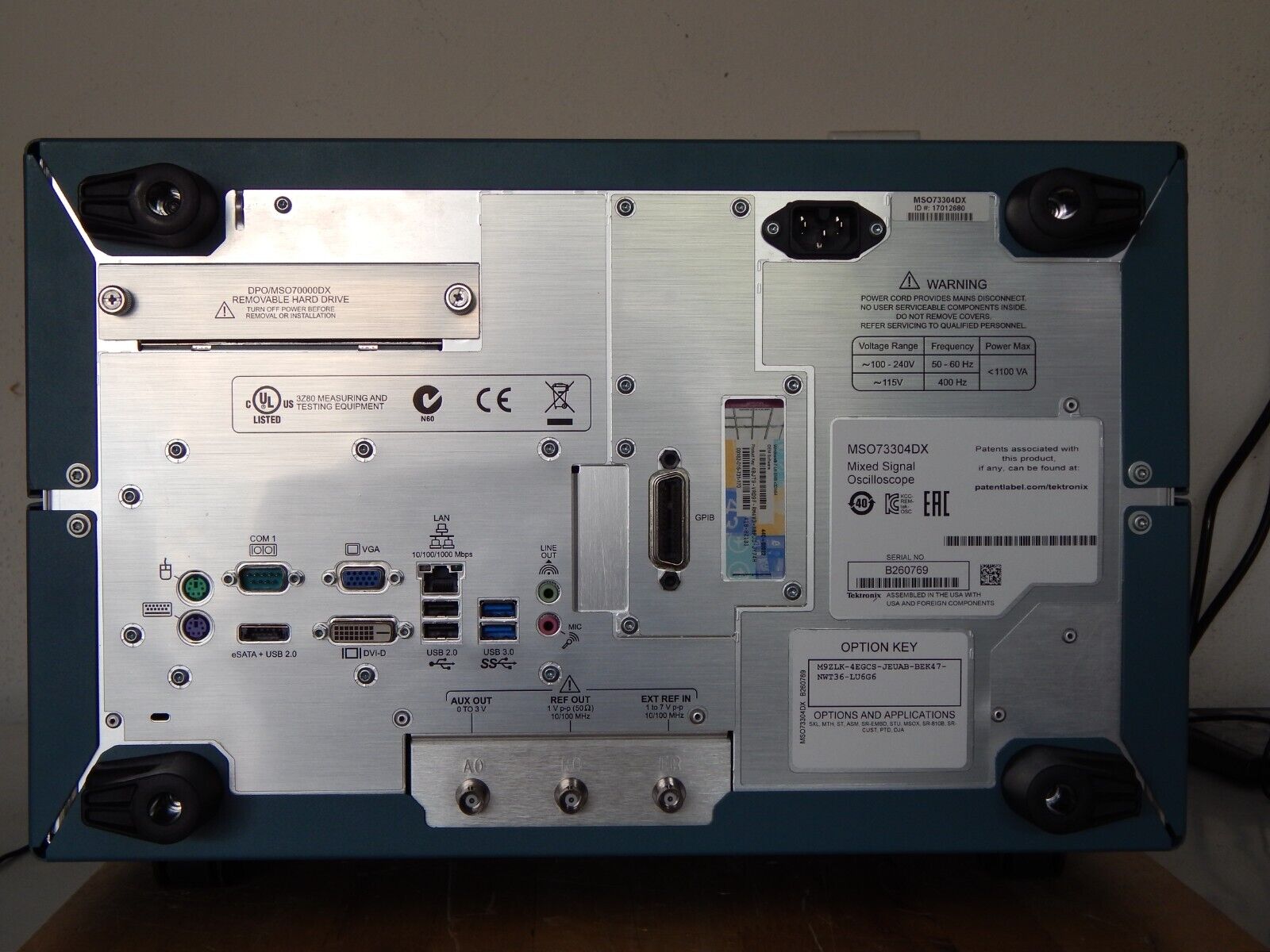Tektronix MSO73304DX 33GHz, 100Gs/s, 4+16 Ch., MSO oscilloscope, NIST, W7 Tektronix MSO73304DX 33GHz, 100Gs/s, 4+16 Ch., MSO oscilloscope, NIST, W7